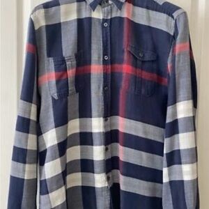 Burberry Blue and Red Casual Button Down Shirt xxl ( like xl )